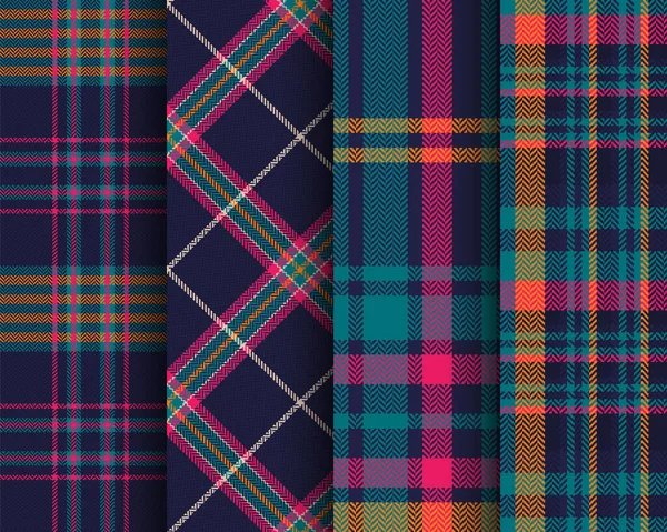 타탄으로 솔기가 없는 패턴이죠. 스코틀랜드 플 래드 체크. 스코틀랜드식 줄무늬 인쇄물 — 스톡 벡터
