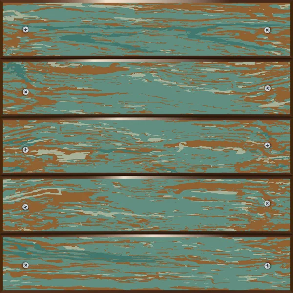 Tábuas de madeira pintadas descascadas. Placa de madeira vintage — Vetor de Stock