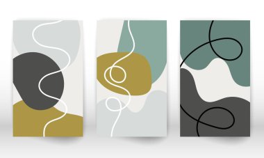 Bir dizi geometrik şekil. El yapımı suluboya efekt tasarım elementleri. Modern sanat baskısı. Karalama şekilli çağdaş tasarım.