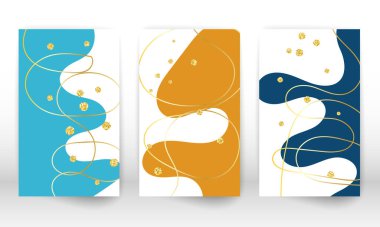 Modern sanat eserleri. Akışkan şekiller ve çizgiler. Minimalist el boyası sıvı şekiller, altın parçacıkları. Modern sanat arka planı.
