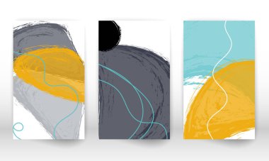 Bir dizi geometrik şekil. El yapımı suluboya efekt tasarım elementleri. Modern sanat baskısı. Karalama şekilli çağdaş tasarım.