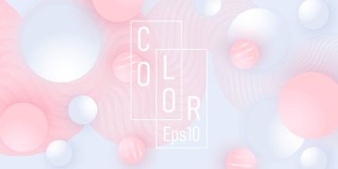 Soyut tasarım. Sıvı deseni. Pembe, beyaz toplar..