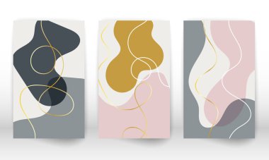 Modern soyut resim. Bir dizi geometrik şekil. Soyut el çizimi suluboya efekt tasarım elementleri. Modern sanat baskısı. Karalama şekilli çağdaş tasarım.