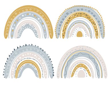İskandinav tarzında şirin gökkuşakları. Vektör.