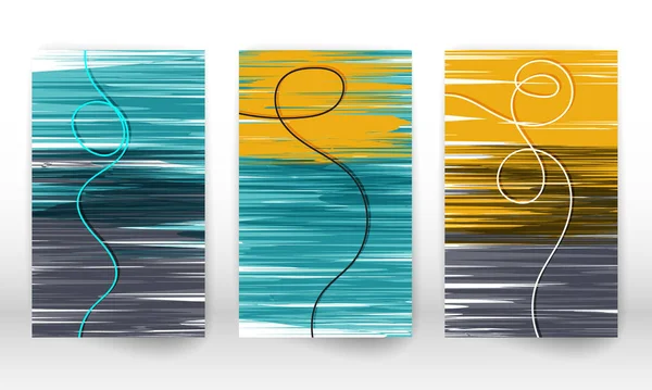 Scandinavian home decor. Set of abstract hand drawn lines. Modern art canvas. Watercolor effect design cover. Scandinavian art design. — Stock Vector