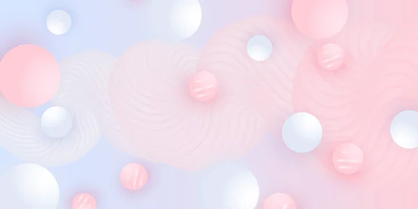 Diseño abstracto. Patrón de fluidos. Rosa, bolas blancas. Vector. Gráficos Vectoriales