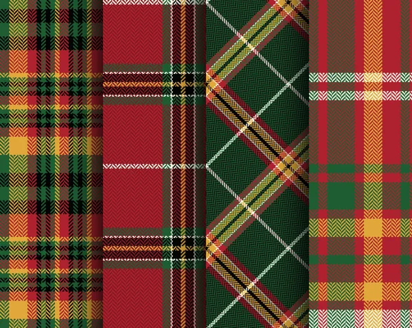 타탄으로 솔기가 없는 패턴이죠. 스코틀랜드 플 래드 체크. 줄무늬 크리스마스 프린트. — 스톡 벡터