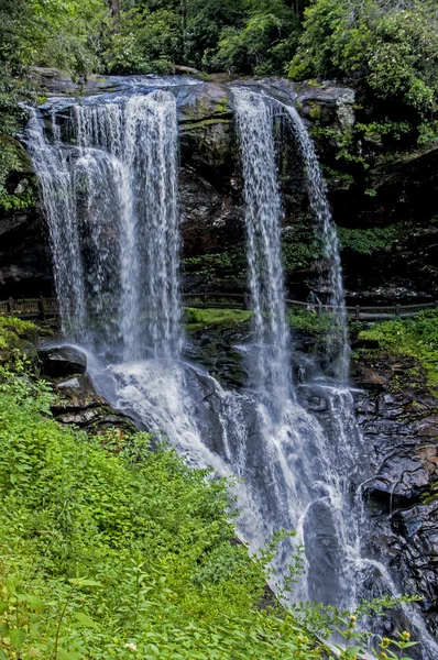 Trockene Wasserfälle umgeben von viel Grün — Stockfoto