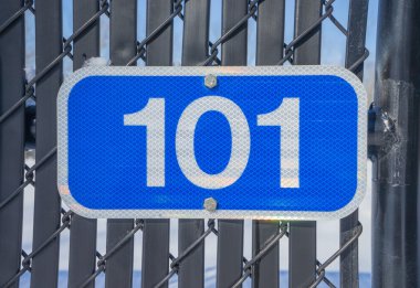 Blue 101 sign clipart