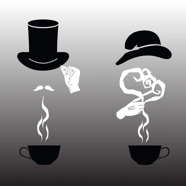 Vektör çizim - Kupası onun için ve onun için bir fincan.