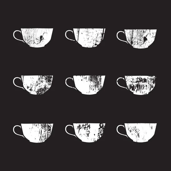 Bardak kümesi. Kahve arka plan