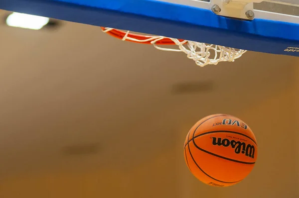 Kharkiv Ukraine October 2020 Wilson Basketball Ball Close View Floor — Stock Photo, Image