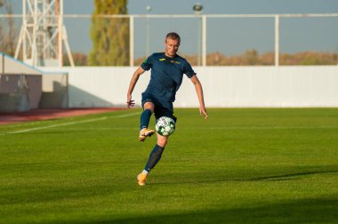 KHARKIV, UKRAINE - 9 Ekim 2020: Profesyonel Lig FC Metal FC Energia 'ya karşı futbol maçı