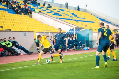KHARKIV, UKRAINE - 9 Ekim 2020: Profesyonel Lig FC Metal FC Energia 'ya karşı futbol maçı