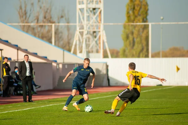 Kharkiv Ucrania Octubre 2020 Partido Fútbol Liga Profesional Metal Energia — Foto de Stock