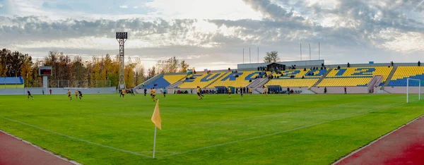 Kharkiv Ukraine Oktober 2020 Stadion Solnetschnii Sunny Während Des Fußballspiels — Stockfoto