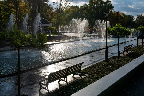 Kharkiv Ukraine October 2020 Fountain Taras Shevchenko Garden Kharkov — Stock Photo, Image