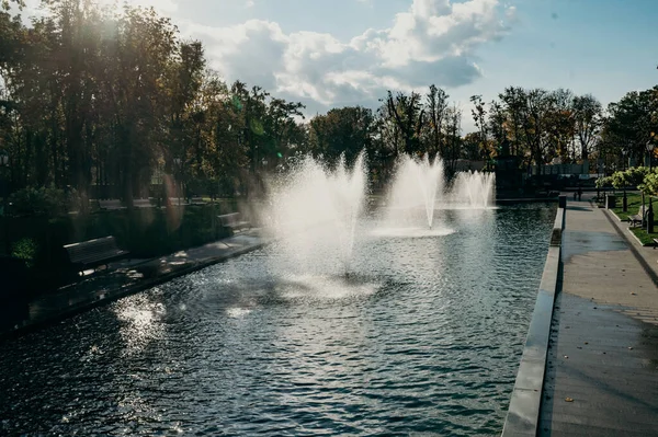 Kharkiv Ukraine Oktober 2020 Brunnen Taras Schewtschenko Garten Charkow — Stockfoto