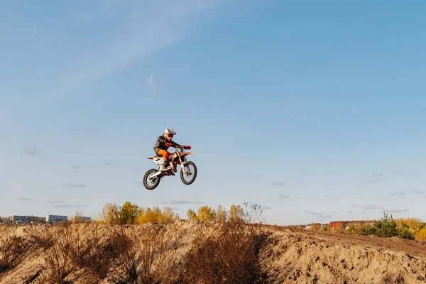 Kharkov Ukrajina Října 2020 Výcvik Neidentifikovaných Motokrosových Jezdců — Stock fotografie