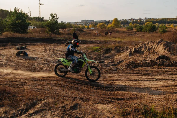 Kharkov Ukrajina Října 2020 Výcvik Neidentifikovaných Motokrosových Jezdců — Stock fotografie