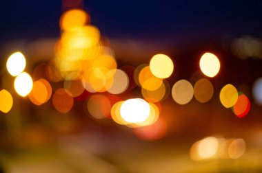 Yürüyen caddenin arka planı için Blured Lights Bokeh