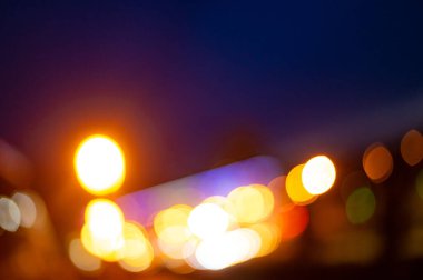 Yürüyen caddenin arka planı için Blured Lights Bokeh