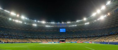 KYIV, UKRAINE - 27 Ekim 2020: UEFA Şampiyonlar Ligi B Grubunun NSK Olimpiyskiy futbol karşılaşması FC Shakhtar - Internazionale