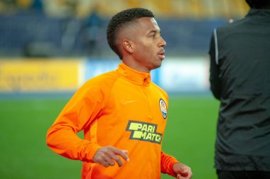 KYIV, UKRAINE - 27 Ekim 2020: Marcos Antonio UEFA Şampiyonlar Ligi B Grubunun FC Shakhtar ve Internazionale maçında