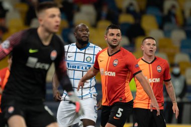 KYIV, UKRAINE - 27 Ekim 2020: Davit Khocholava UEFA Şampiyonlar Ligi B Grubu FC Shakhtar ve Internazionale maçında