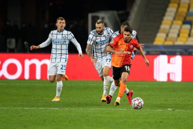 KYIV, UKRAINE - 27 Ekim 2020 UEFA Şampiyonlar Ligi B Grubu FC Shakhtar ve Internazionale maçında Manor Solomon