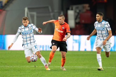 KYIV, UKRAINE - 27 Ekim 2020: Viktor Korniienko UEFA Şampiyonlar Ligi B Grubu FC Shakhtar ve Internazionale maçında