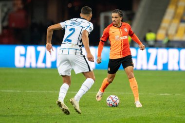 KYIV, UKRAINE - 27 Ekim 2020: UEFA Şampiyonlar Ligi B Grubu FC Shakhtar ve Internazionale maçında alay