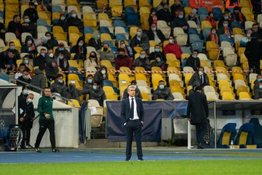 KYIV, UKRAINE - 27 Ekim 2020: Luis Castro UEFA Şampiyonlar Ligi B Grubunun FC Shakhtar ve Internazionale maçında