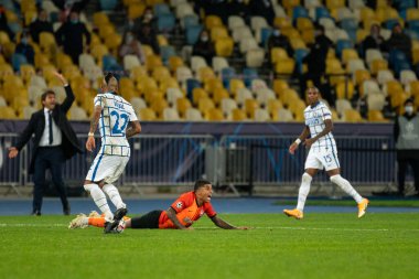 KYIV, UKRAINE - 27 Ekim 2020: UEFA Şampiyonlar Ligi B Grubu FC Shakhtar ve Internazionale maçında Dodo