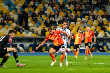 KYIV, UKRAINE - 27 Ekim 2020: Lautaro Martinez UEFA Şampiyonlar Ligi B Grubunun FC Shakhtar ve Internazionale maçında