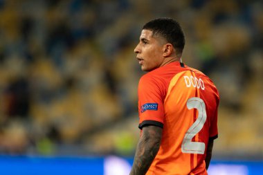 KYIV, UKRAINE - 27 Ekim 2020: UEFA Şampiyonlar Ligi B Grubu FC Shakhtar ve Internazionale maçında Dodo defans oyuncusu