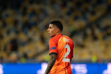 KYIV, UKRAINE - 27 Ekim 2020: UEFA Şampiyonlar Ligi B Grubu FC Shakhtar ve Internazionale maçında Dodo defans oyuncusu