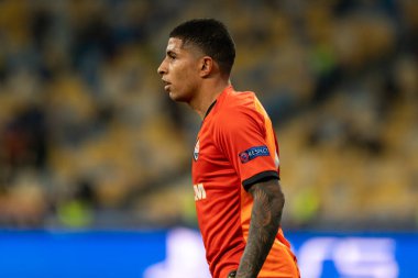 KYIV, UKRAINE - 27 Ekim 2020: UEFA Şampiyonlar Ligi B Grubu FC Shakhtar ve Internazionale maçında Dodo defans oyuncusu