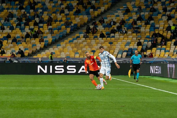 Kyiv Ukraine Outubro 2020 Nicolo Barella Marlos Durante Jogo Futebol — Fotografia de Stock