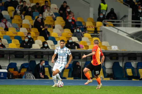 Kyiv Ucrania Octubre 2020 Achraf Hakimi Durante Partido Fútbol Del — Foto de Stock