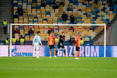KYIV, UKRAINE - 27 Ekim 2020: UEFA Şampiyonlar Ligi B Grubu futbol karşılaşması FC Shakhtar ve Internazionale
