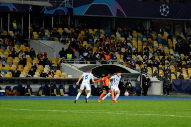 KYIV, UKRAINE - 27 Ekim 2020: UEFA Şampiyonlar Ligi B Grubu futbol karşılaşması FC Shakhtar ve Internazionale