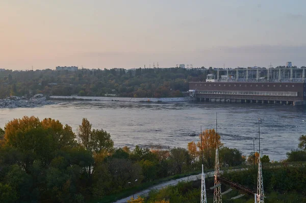 Zaporizhzhya Ukraine November 2020 Dnieper Hydroelectric Station River Dnepr — Stock fotografie