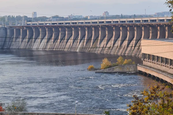 Zaporizhzhya Ukraine November 2020 Dnieper Hydroelectric Station River Dnepr — Fotografia de Stock
