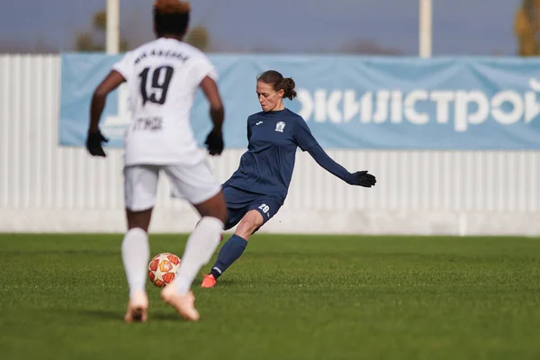 Kharkiv Ucrânia Novembro 2020 Jogo Futebol Feminino Zhitlobud Voshod Desporto — Fotografia de Stock