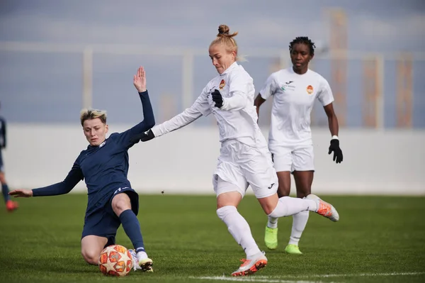 Kharkiv Ucraina Novembre 2020 Partita Calcio Femminile Zhitlobud Contro Voshod — Foto Stock