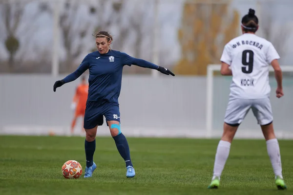 Kharkiv Ucrania Noviembre 2020 Partido Fútbol Femenino Zhitlobud Voshod Hay — Foto de Stock