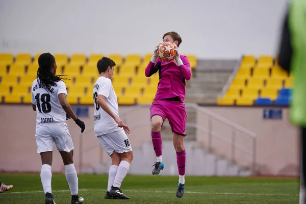 Kharkiv Ucrânia Novembro 2020 Jogo Futebol Feminino Zhitlobud Voshod Desporto — Fotografia de Stock