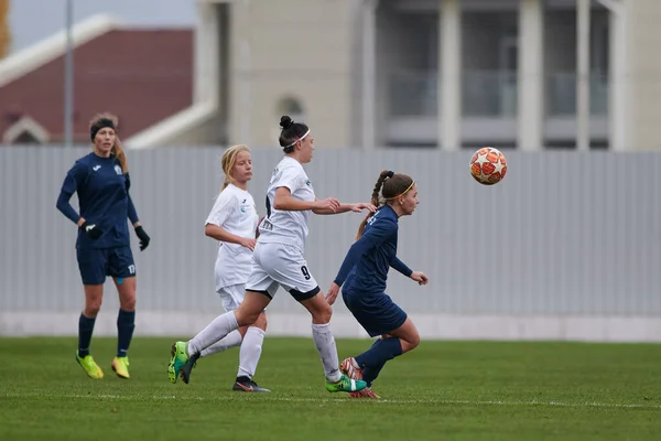 Kharkiv Ucrânia Novembro 2020 Jogo Futebol Feminino Zhitlobud Voshod Desporto — Fotografia de Stock