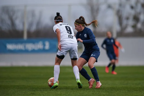 Kharkiv Ucrania Noviembre 2020 Partido Fútbol Femenino Zhitlobud Voshod Hay —  Fotos de Stock